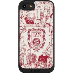 Nivocase Handyhülle für Apple iPhone 8 Hülle NIVOpure Case Schwarz FC Bayern München Offizielles (Apple iPhone 8), Smartphone Hülle, Schwarz
