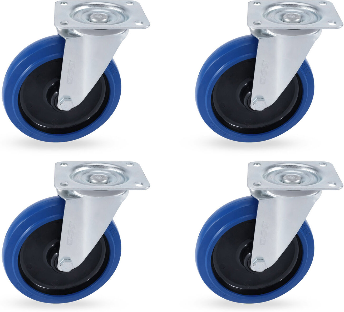 Riggatec Lenkrollensatz 200mm Blue Wheel 4x Ohne Bremse