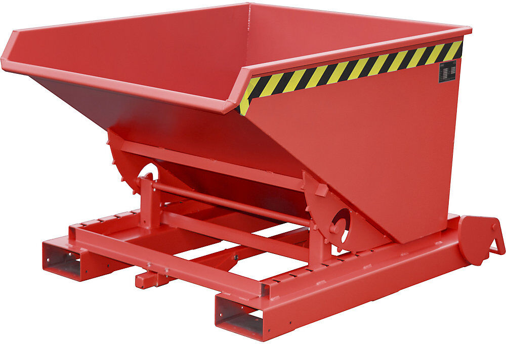 Kippbehälter automatisch, Volumen 0,6 m³, rot RAL 3000 eurokraft pro