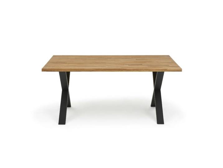 Trendstore Ercel Esstisch mit Tischplatte aus massiver Eiche - 200 Industrial, Modern