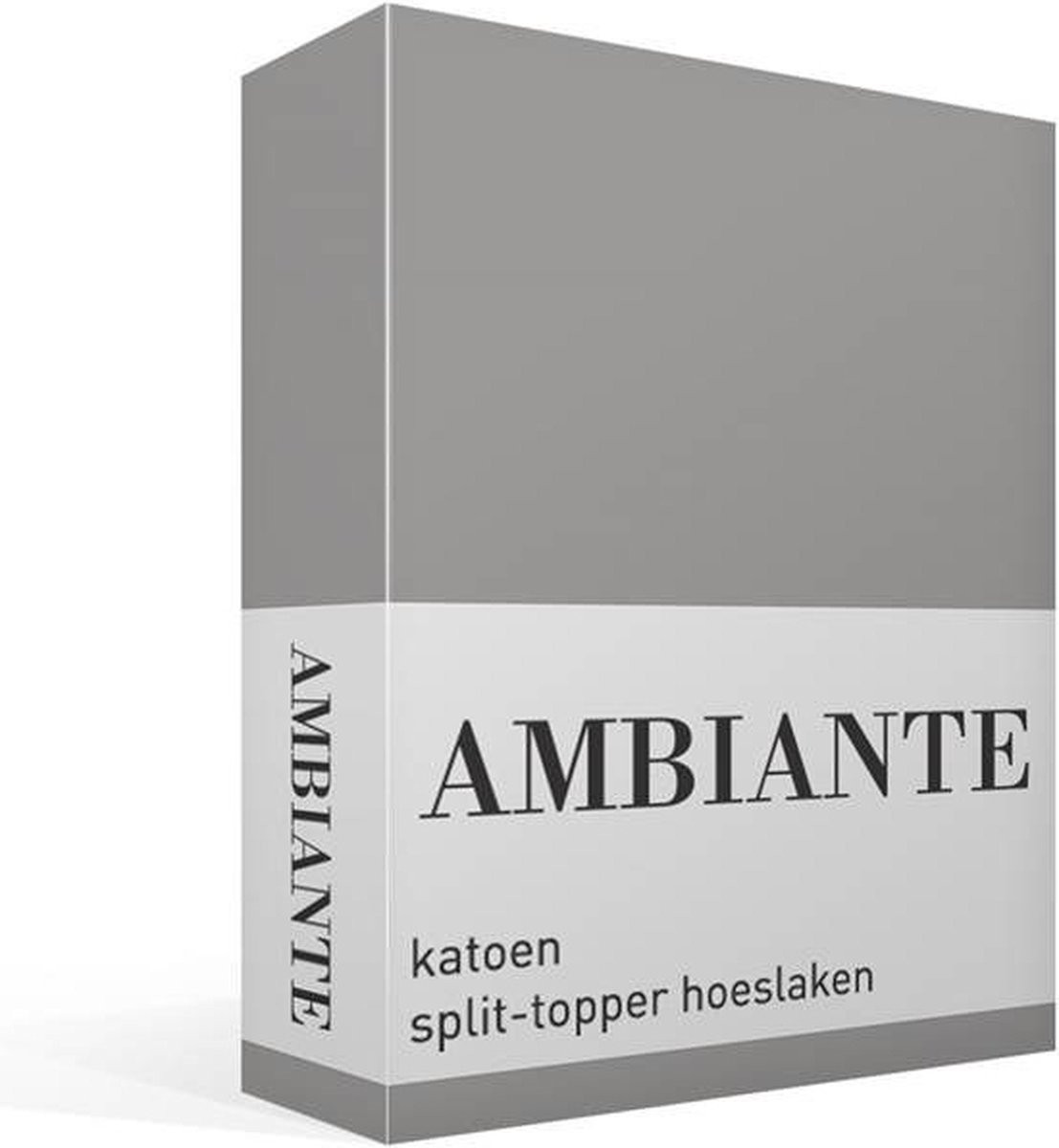 Ambiante Cotton Uni split-topper hoeslaken Lits-jumeaux Grijs