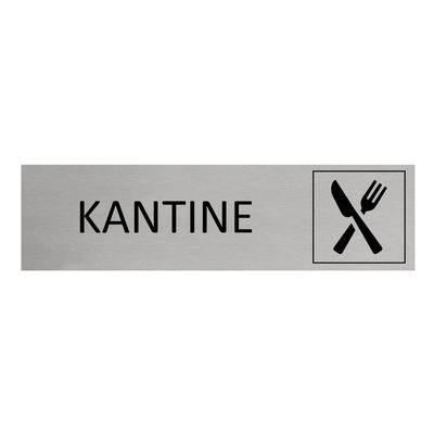 CombiCraft Aluminium Türschild Kantine 165x45mm mit 3M-Tape zur Befestigung, einfache Kennzeichnung von Räumen und Bereichen
