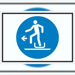 HB-Druck Beim Ausstieg den Rodel nach links verlassen Symbol Aufkleber A9 (37x52mm)