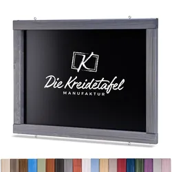 Die Kreidetafel Manufaktur Kreidetafel mit Holzrahmen / Grau 100x50cm