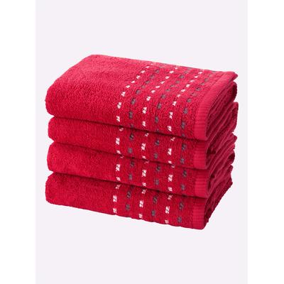 Handtuch WÄSCHEPUR Gr. 1, rot, B:50cm L:100cm, 100% Baumwolle, Handtücher