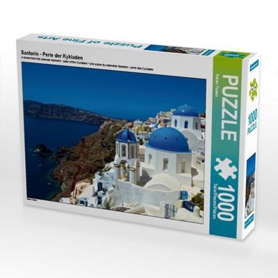CALVENDO Puzzle Santorin - Perle der Kykladen | 1000 Teile Lege-Größe 64x48cm Foto-Puzzle für glückliche Stunden