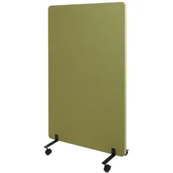 Proregal Akustik-Trennwand | HxBxT 127x80x39 cm | doppelwandig rollbar Stoff Grün | Büro-Sichtschutz Raumteiler Pinnwand