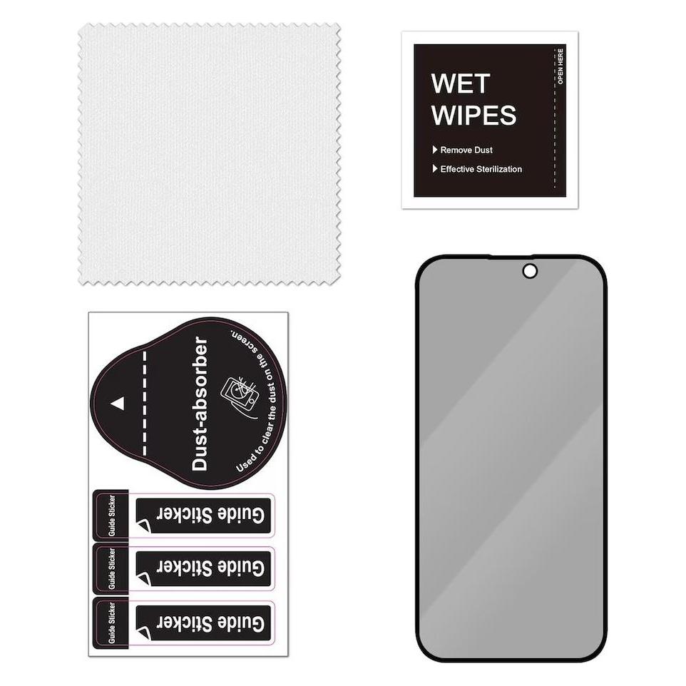 Iiglo iPhone 15 Plus 3D Privacy Skaermbeskytter (1 Stk., Apple iPhone 15 Plus, Apple iPhone 16 Plus) (II-PRI-3DIP15Plus)
