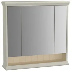 VitrA Valarte LED-Spiegelschrank 62233 78x17x76cm, 3 Spiegeltüren, Korpus elfenbein matt