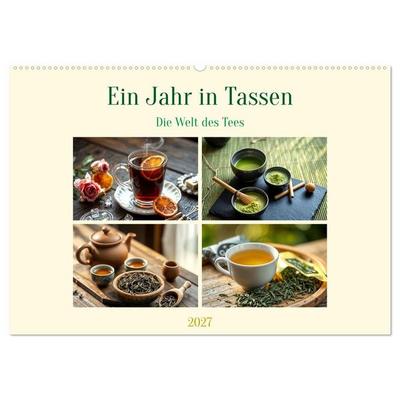 Ein Jahr in Tassen - Die Welt des Tees (Wandkalender 2027 DIN A2 quer), CALVENDO Monatskalender