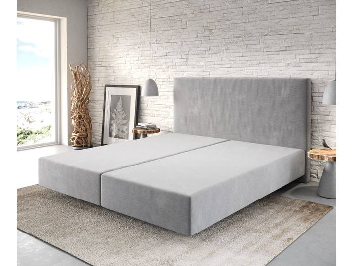 DELIFE Boxspringgestell Dream-Well 180x200 cm Mikrofaser Grau, Bettgestelle