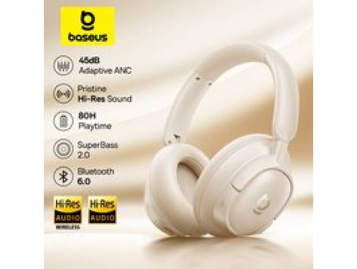 Baseus Bass EH10 NC Draadloze Hoofdtelefoon Bluetooth 6.0 Ruisonderdrukking 45dB Over-Ear Headset Spatial Audio Oortelefoon 80 uur Gebruiksduur