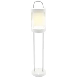 LED Außenleuchte Stehlampe Aluminium Wegeleuchte weiß Gartenlampe, 8 Watt 855 Lumen warmweiß, DxH 12,5x65 cm