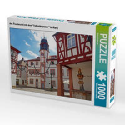 CALVENDO Puzzle Am Fischmarkt mit dem 'Volkerbrunnen ' in Alzey 1000 Teile Lege-Größe 64 x 48 cm Foto-Puzzle Bild von Ilona Andersen