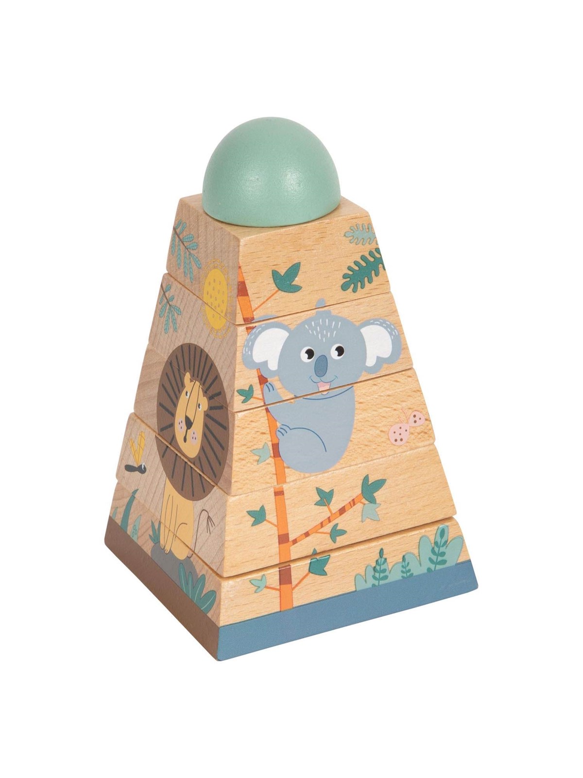 Small Foot - Stacking tower Safari 6 pcs.