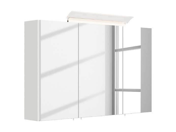 Armoire miroir acrylique 100cm Blanc/Blanc brillant