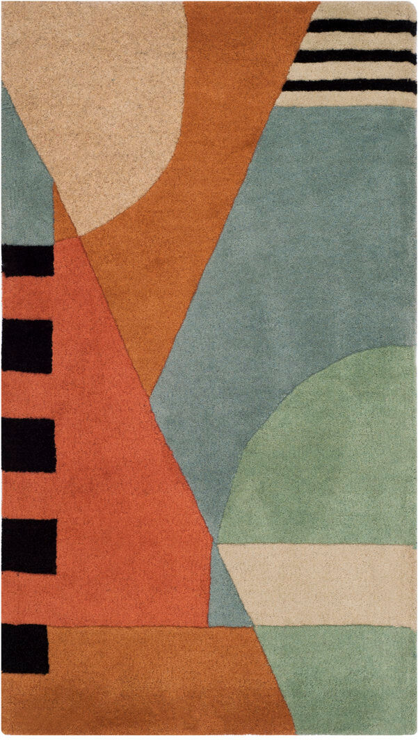 Bloomsbury Market Aksharan Abstract Wool Hand Tufted Area Rug Gold Rectangle 107 x 168 cm