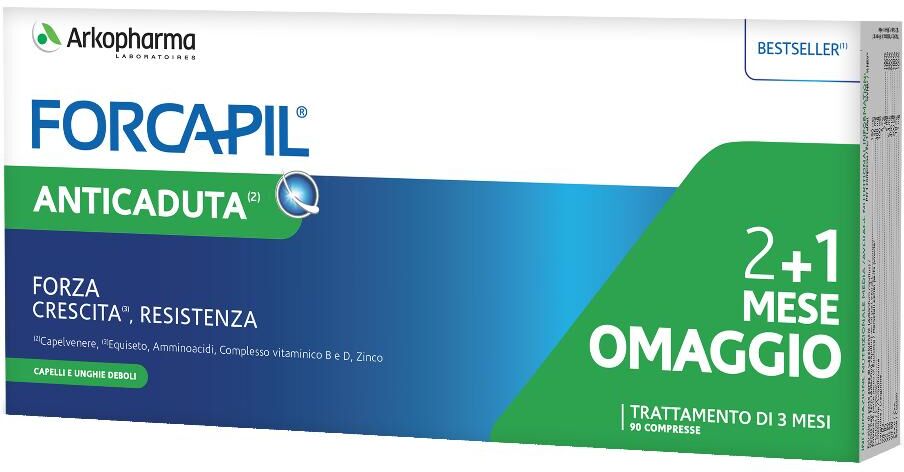ARKOFARM Srl Forcapil Pack Anticaduta 3x30 Compresse - Trattamento Capelli Anticaduta