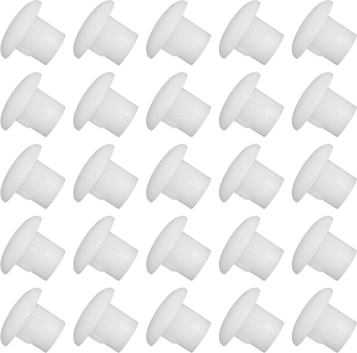 Wit Plastic Gatpluggen Schroef Covers met Glad Oppervlak - Diameter: 5 mm