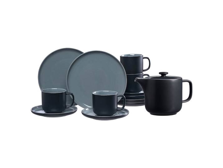 Geschirr-Set RITZENHOFF & BREKER Kaffeeservice mit Kanne Jasper 13er Set , schwarz, 13, Keramik, Geschirr-Sets, Geschirr-Set, Spülmaschinengeeignet