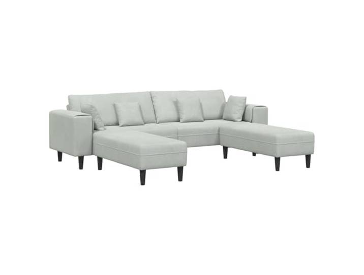 RJPLMFV 3-Sitzer-Sofa, Hellgrau, 250 cm, Samt Integriertes Federkissen, robuster Sperrholzrahmen, quadratische Armlehnen, einfache Montage