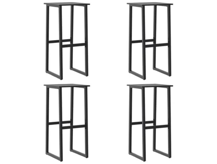 ZQQLVOO Barhocker 4 STK. Schwarz 38x38x80 cm Pulverbeschichteter Stahl Mit Fußstütze, Für Küche, Esszimmer, Garten, Balkon, Belastbar bis 110 kg