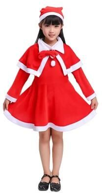Inspired Living Kids Christmas Santa Costume Classic Red Holiday Role Play Outfit For Boys & Girls girl 120cm
