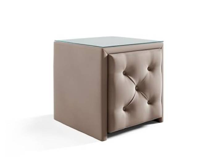 Fun Möbel Nachttisch Nachtkonsole Ernesto (Stoff Elisa Velvet Beige)