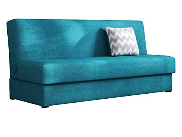 Mirjan24 Schlafsofa Adela Mini mit Bettkasten, 3 Sitzer Sofa, Farbauswahl, Bettsofa, Couch mit Schlaffunktion, Polstersofa, Schlafsofa, Couchgarnitur (Enjoy 17 + Zickzack Grau)