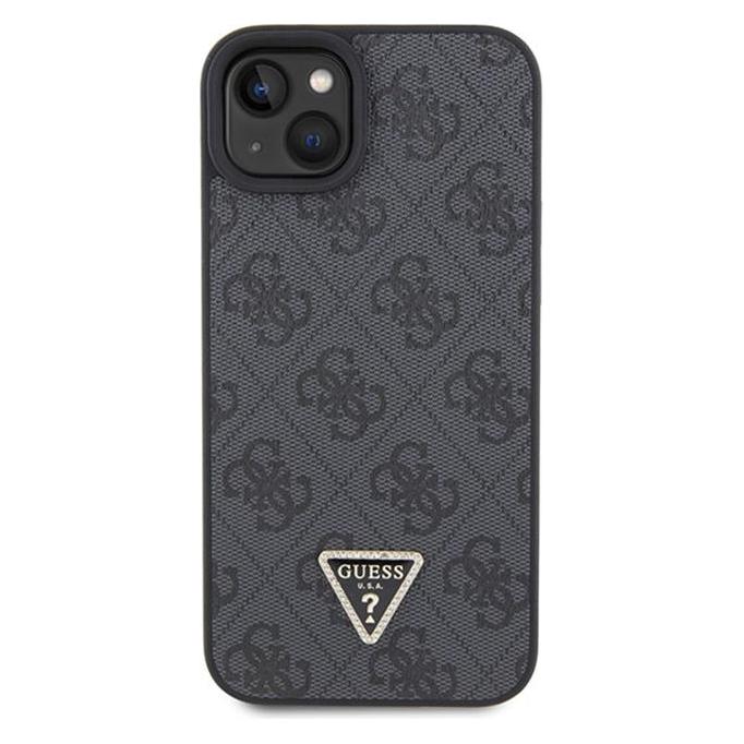Guess PU Leather Metal Logo Strass Crossbody Case für Apple iPhone 15 - black (Apple iPhone 13, Apple iPhone 14, Apple iPhone 15) (GUHCP15SP4TDSCPK)