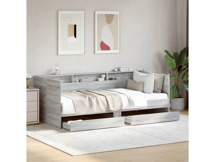 &Mode Lit de jour Adulte/enfant - Sofa Bed/1 Personnes avec tiroirs sans matelas - sonoma gris 90x200cm 703348