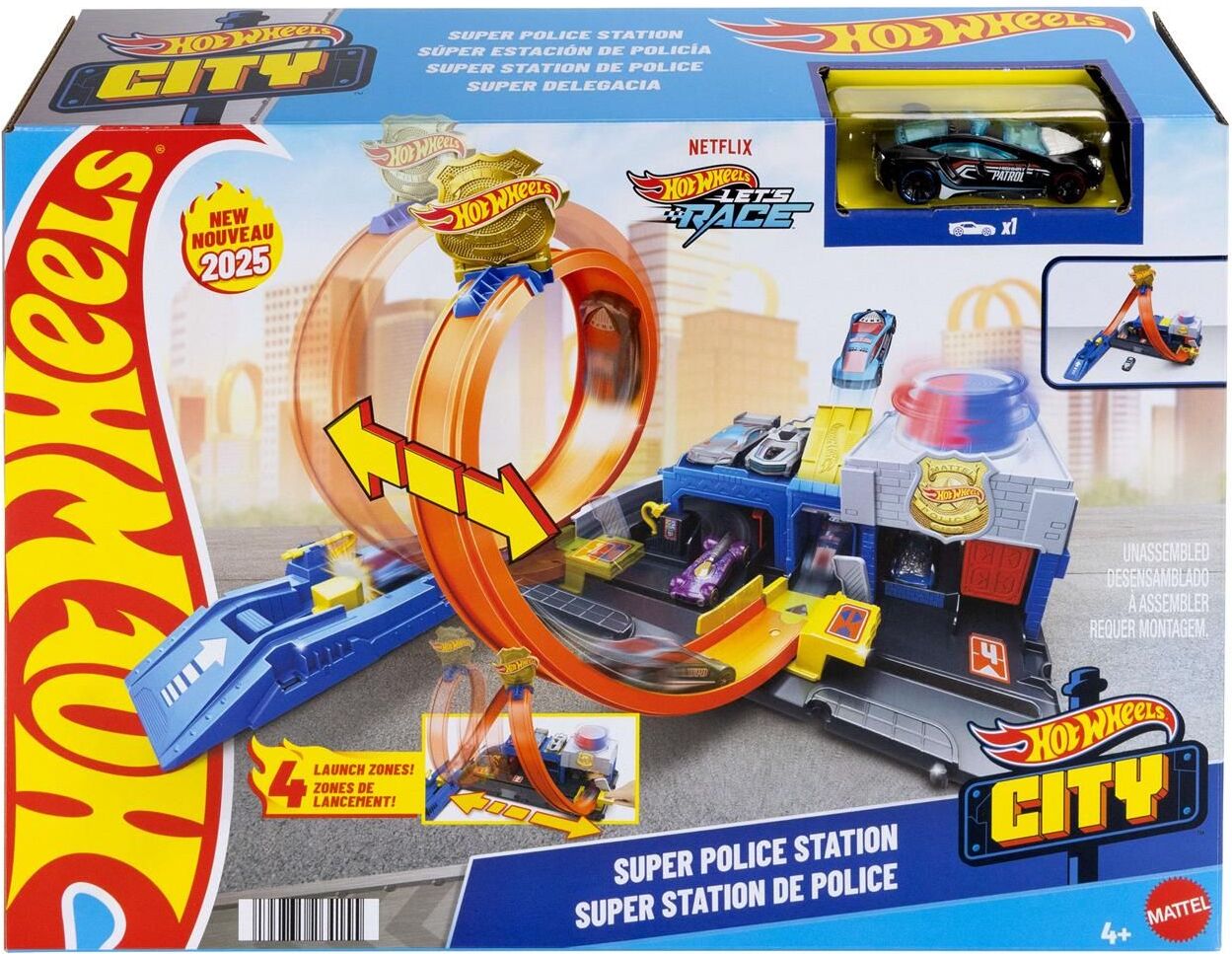 Mattel Hot Wheels Monster Trucks: Super Police Station (JBM71)