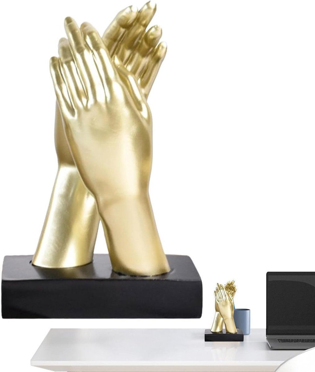 Hand sculptuur met gouden textuur voor decoratie, Hoogte: 225 cm, Goud