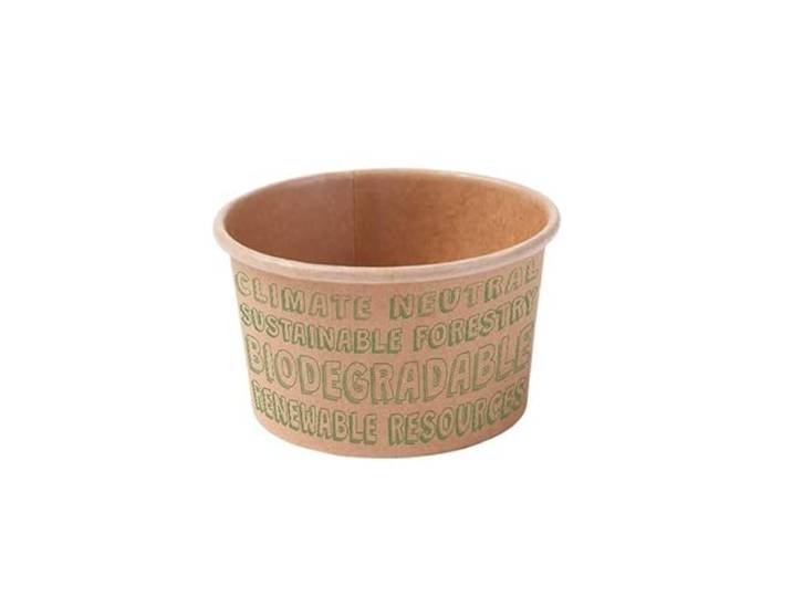 BIOZOYG Bio Eisbecher aus Pappe 1000 Stück I Kraft-Karton Becher braun I Kompostierbare Becher ungebleicht I Speisebecher to Go I Pappbecher biologisch abbaubar 125 ml