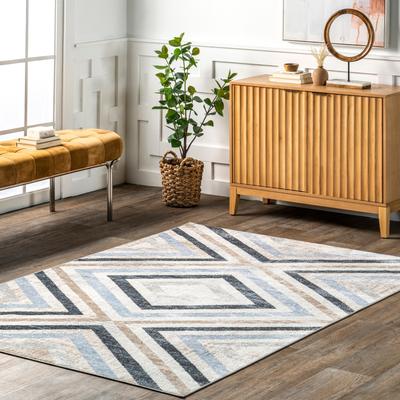 Nuloom Akari SpinClean Transitional Diamond Machine Washable Area Rug