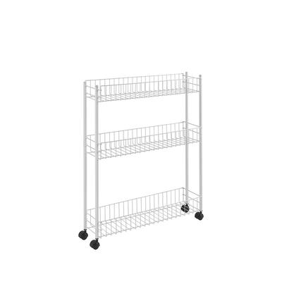 FINO 3 Mehrzweckwagen mit 3 Etagen von Metaltex. Silberne Polytherm®-Oberfläche