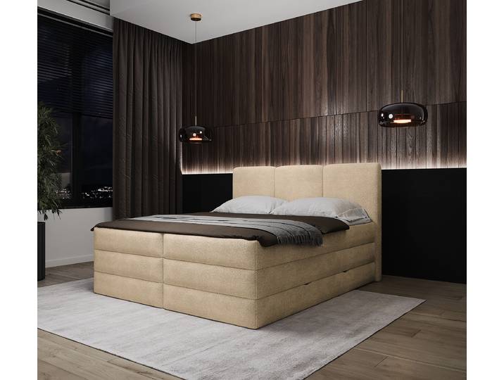 Boxspringbett Duncott 180 x 200cm Bouclé Stoff Sideri Beige