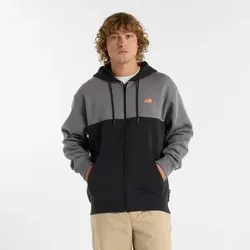 NEW BALANCE Herren Jacke Reimagined Fleece Graphic Full Zip, Größe S in Schwarz 51515