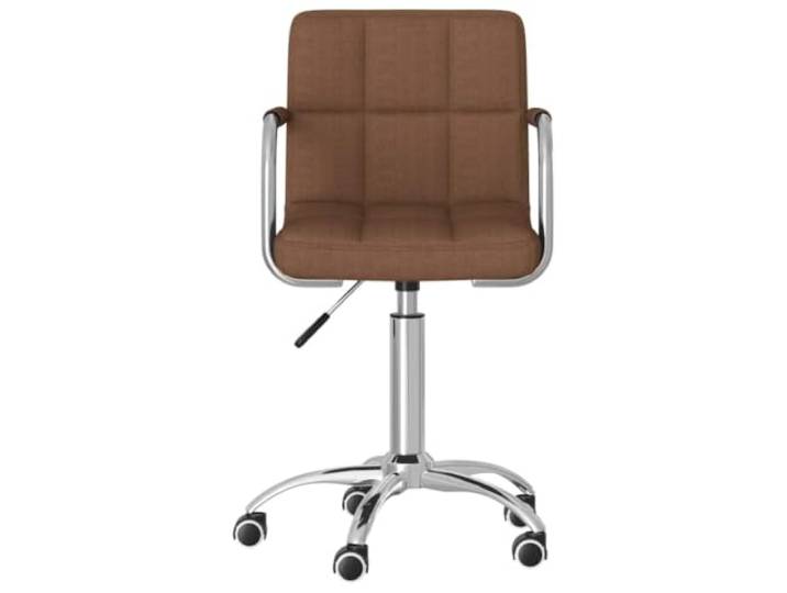 NKOPPFG Esszimmerstuhl Drehbar Braun Stoff Stoffbezug, dicke Polsterung, Stahlrahmen, Gasdruckfeder, 360 Grad drehbar, Esszimmer, Küche