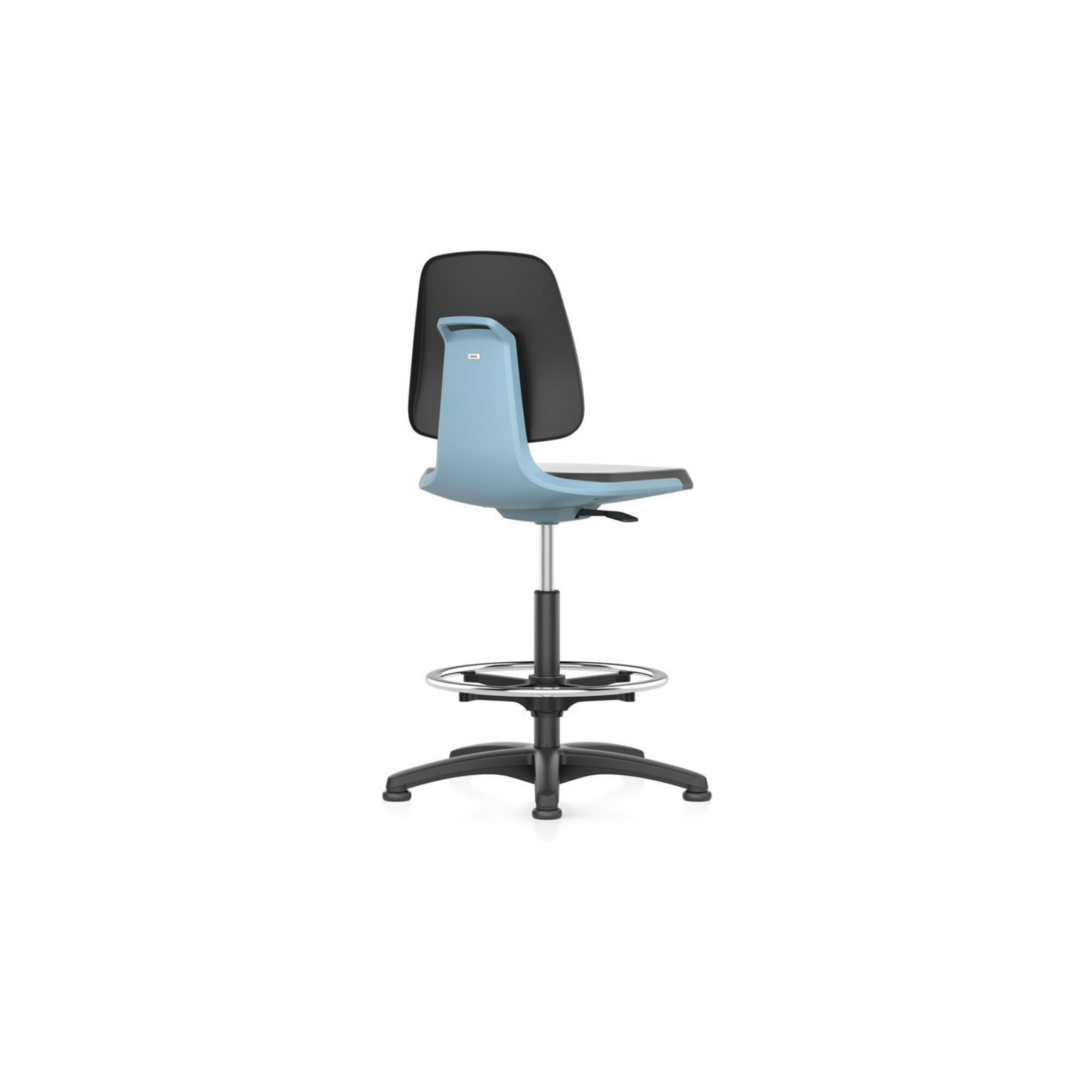 bimos Arbeitsdrehstuhl Labsit Bodengleiter+Fußring Sitzschale blau Integralschaum schw ; Interstuhl (9121-2000-3277)