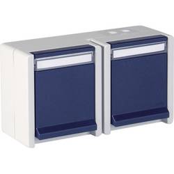 OPUS® RESIST Schutzkontakt-Steckdose 2-fach, waagerecht hellgrau/stahlblau 755.656.06