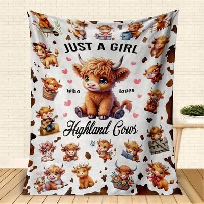 Shop Station Cute Highland Cow Blanket Soft Flannel Throw Blanket For Couch, Bed & Cozy Home Decor d 27.56 39.37 In