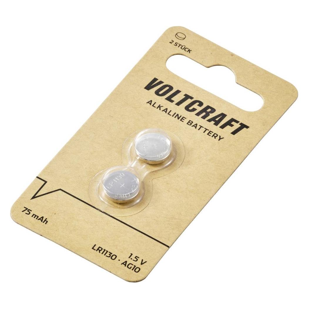 Voltcraft Knopfzelle LR 1130 Alkali-Mangan 75 mAh 1.5 V 2 St. (2 Stk., Gerätespezifisch, 75 mAh) (VC-14498845)