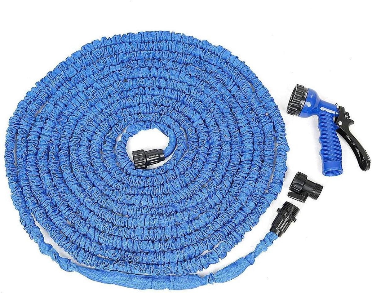 Blauwe uittrekbare flexibele tuinslang van 50 ft