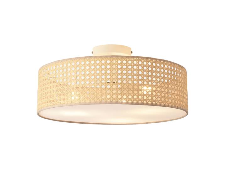 Plafonnier 'Ascot' 3 flammes aspect rotin