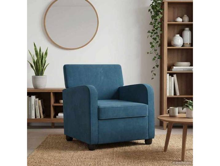 Chaise simple - élégant - Fauteuil Bleu Velours_7515