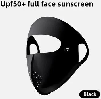 DynamicDeals Women Summer UV Protection Face Mask Adjustable Full Face Sun Shield For Hiking & Cycling black