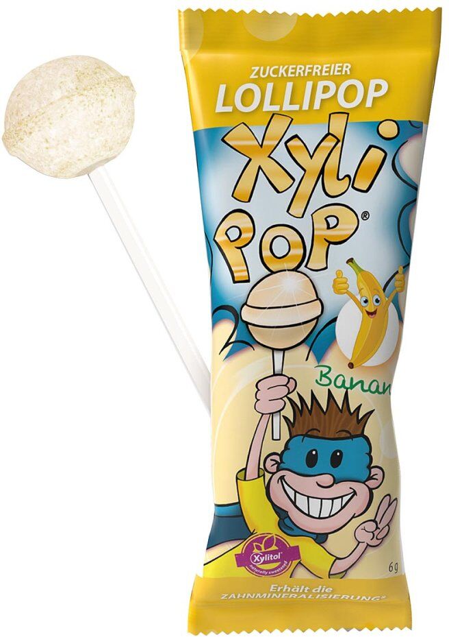 Miradent Xylipop Lolli Zahnpflegelolli Banane