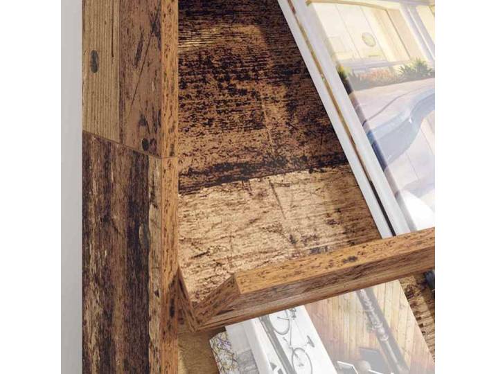 Marron Armoire multimédia Étagère à magazines (1 pc) avec étagère Bois ancien 70x41x126 cm N2967