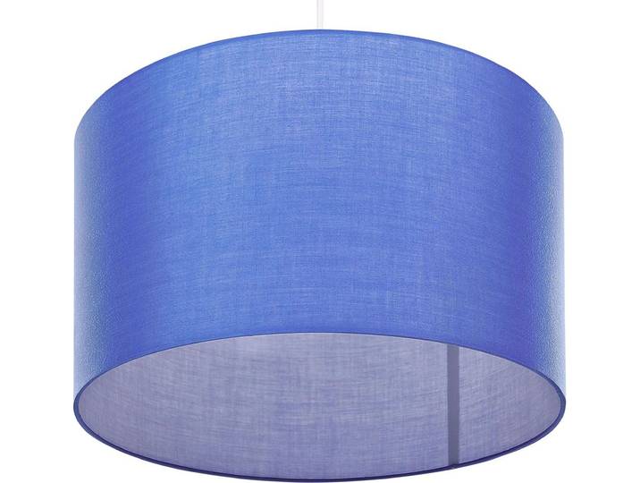 BELIANI Hängeleuchte Blau runder Stoffschirm 48 cm Durchmesser Trommelform Retro Stil